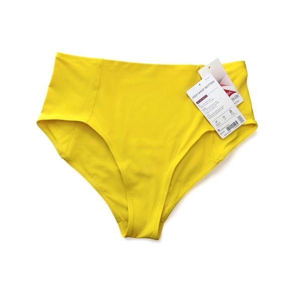 NWT Athleta High Waist Bikini Bottoms Yellow - Picture 1 of 6